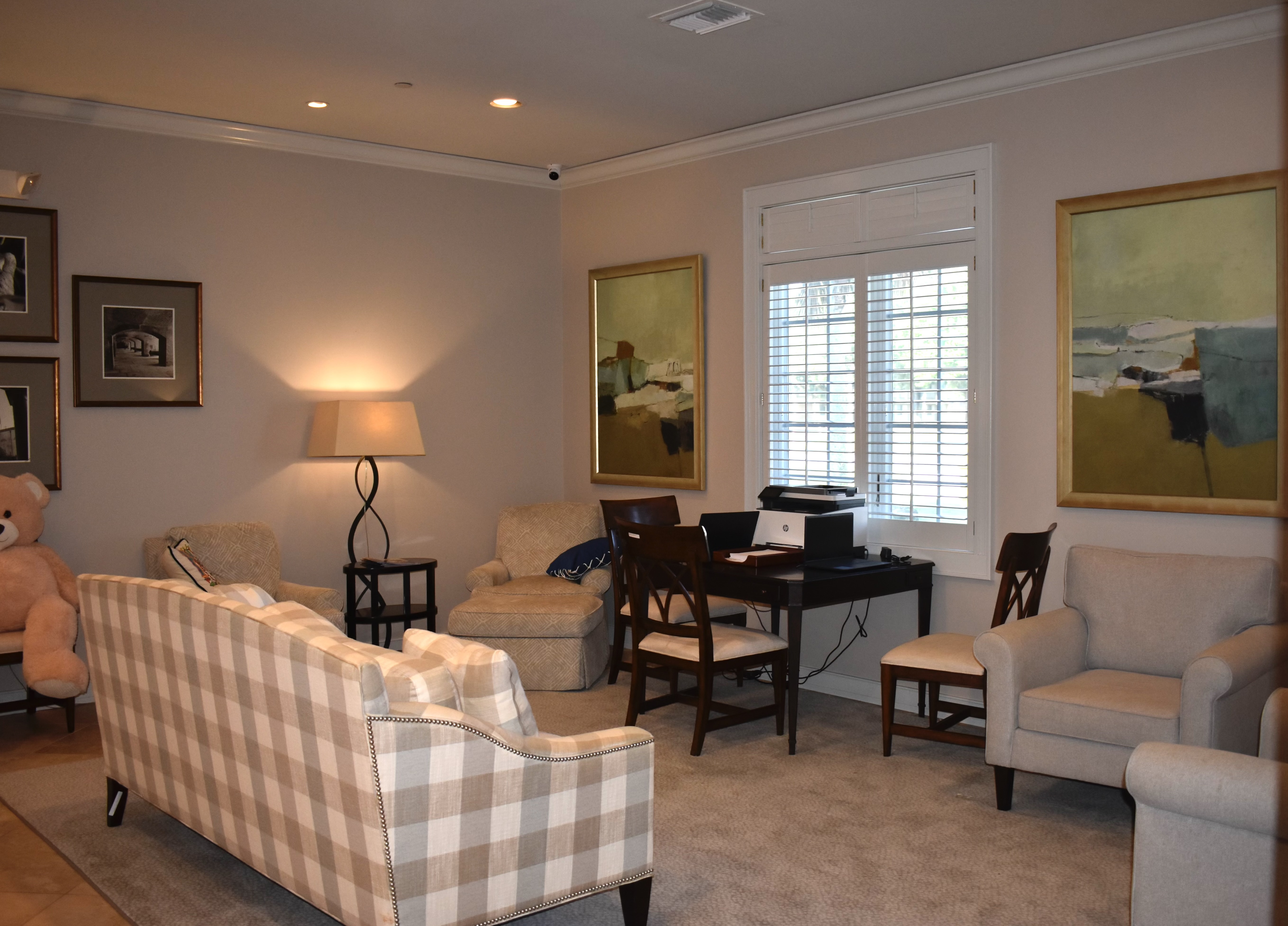 Fisher House business center — a shared workspace for guest families