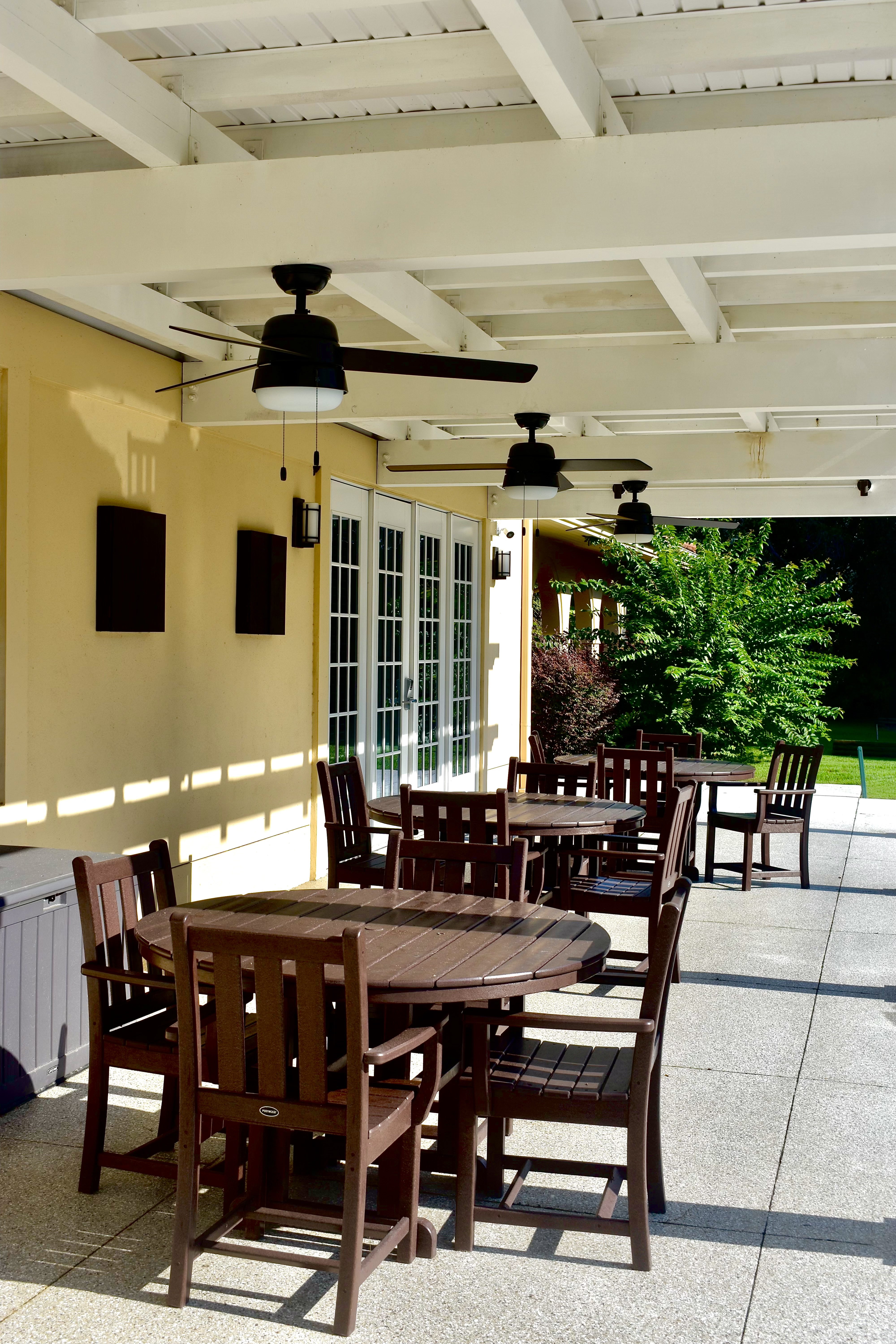 Fisher House back patio welcoming visitors and guests